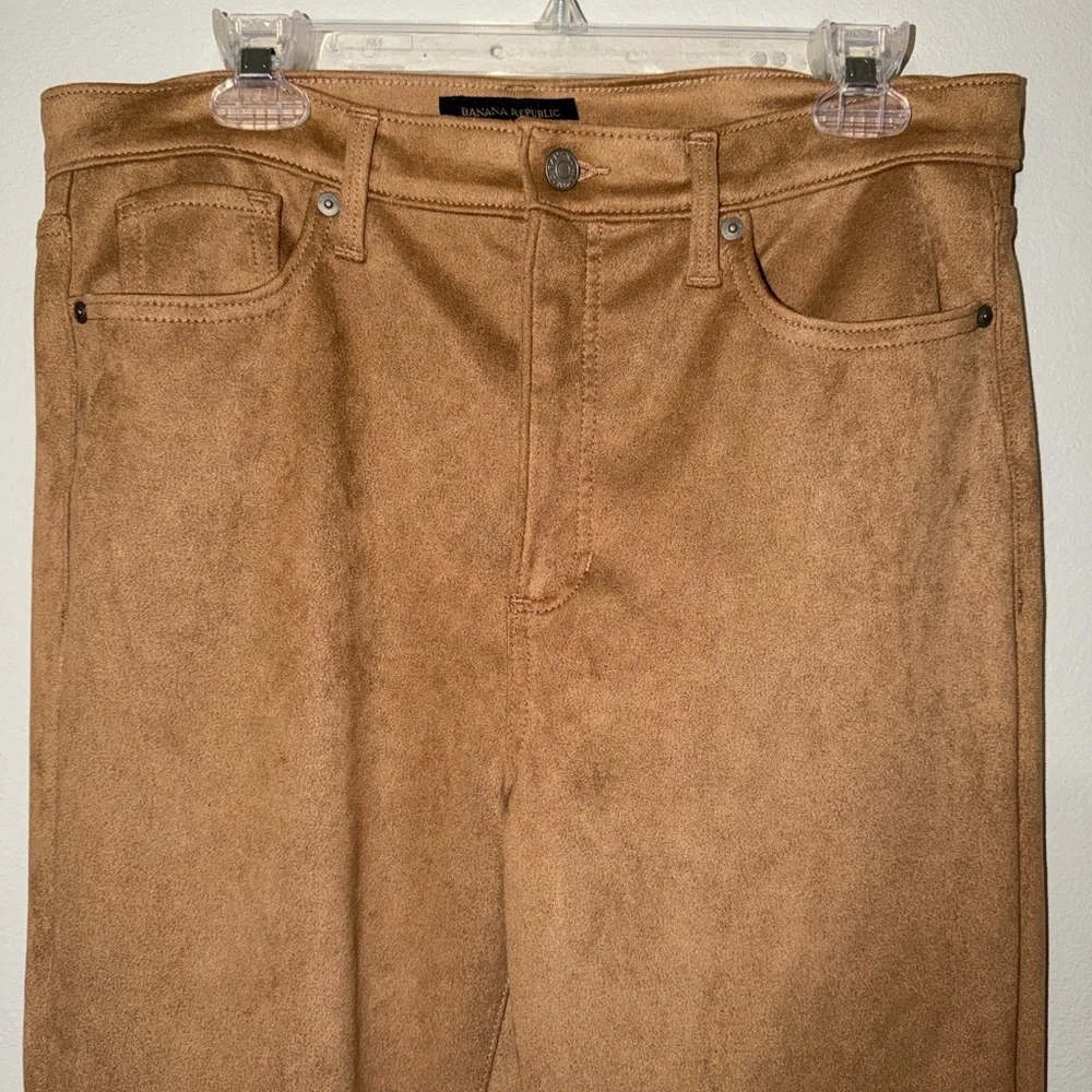 Banana Republic Womens Suede Like‎ Tan Pants Size 31/12 Tall Washwell High rise